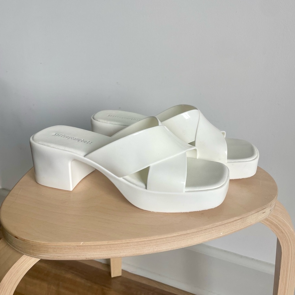 Jeffrey Campbell White Sandals - Jelly Platform